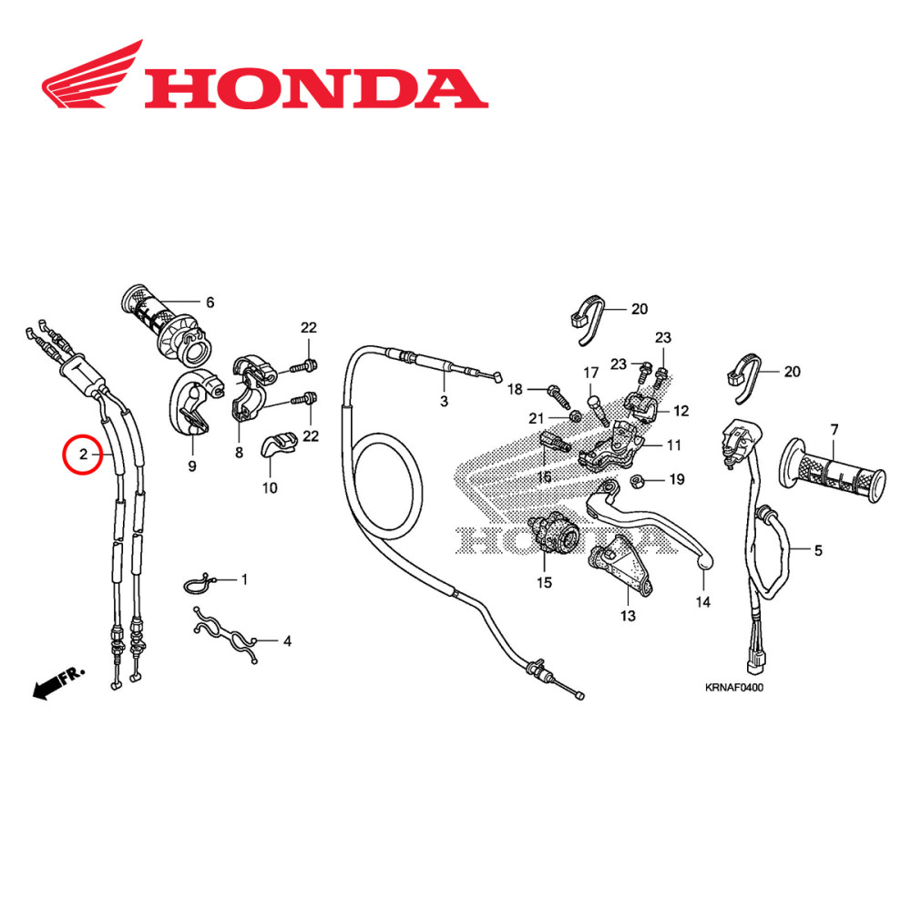 Cabo de Acelerador Duplo Original Honda para CRF250 10/13