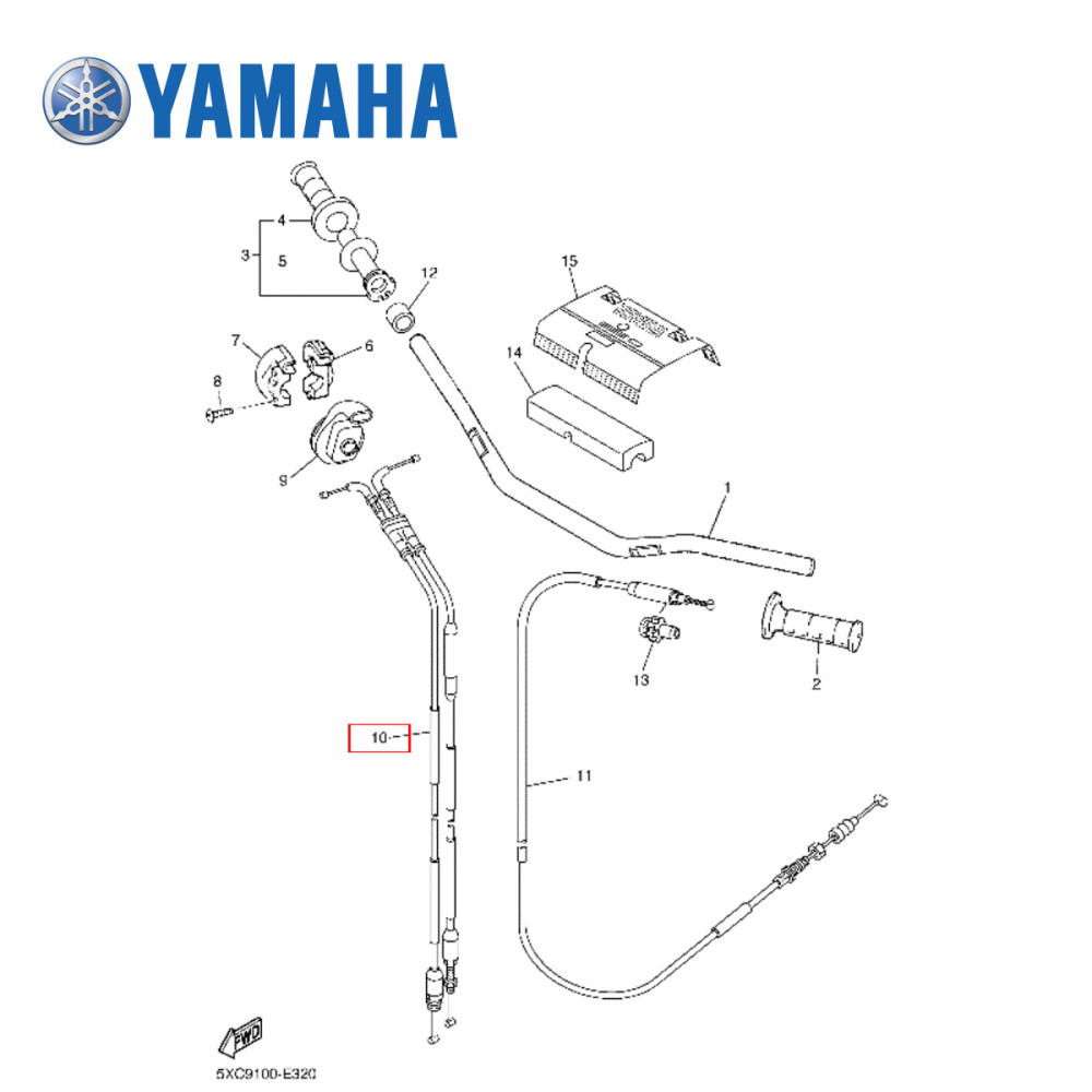 Cabo de Acelerador Original Yamaha Duplo para YZF450 07/08