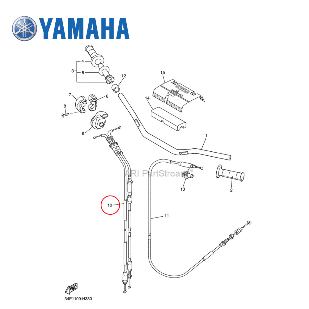 Cabo de Acelerador Duplo Original Yamaha para YZF250 09 (Opcional 06/09)