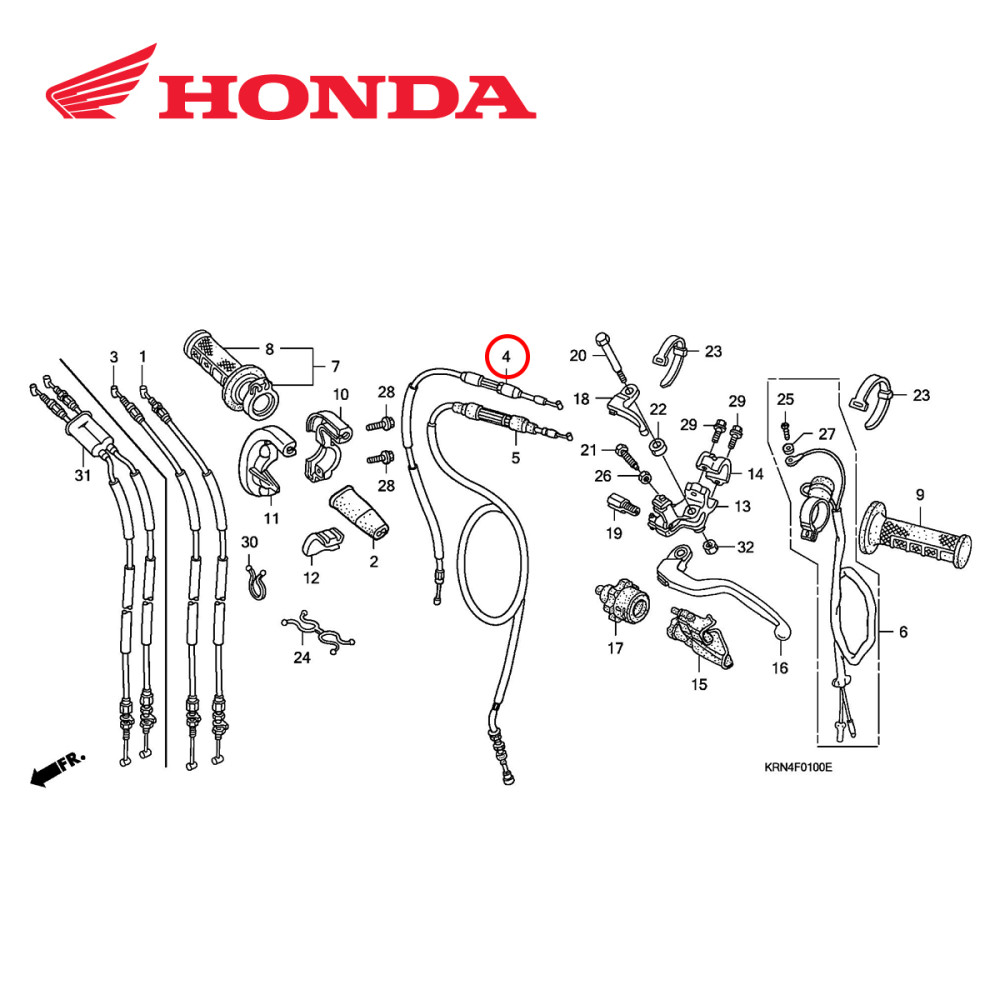 Cabo de Descompressor Original Honda para CRF250 08/09 CRF450 08