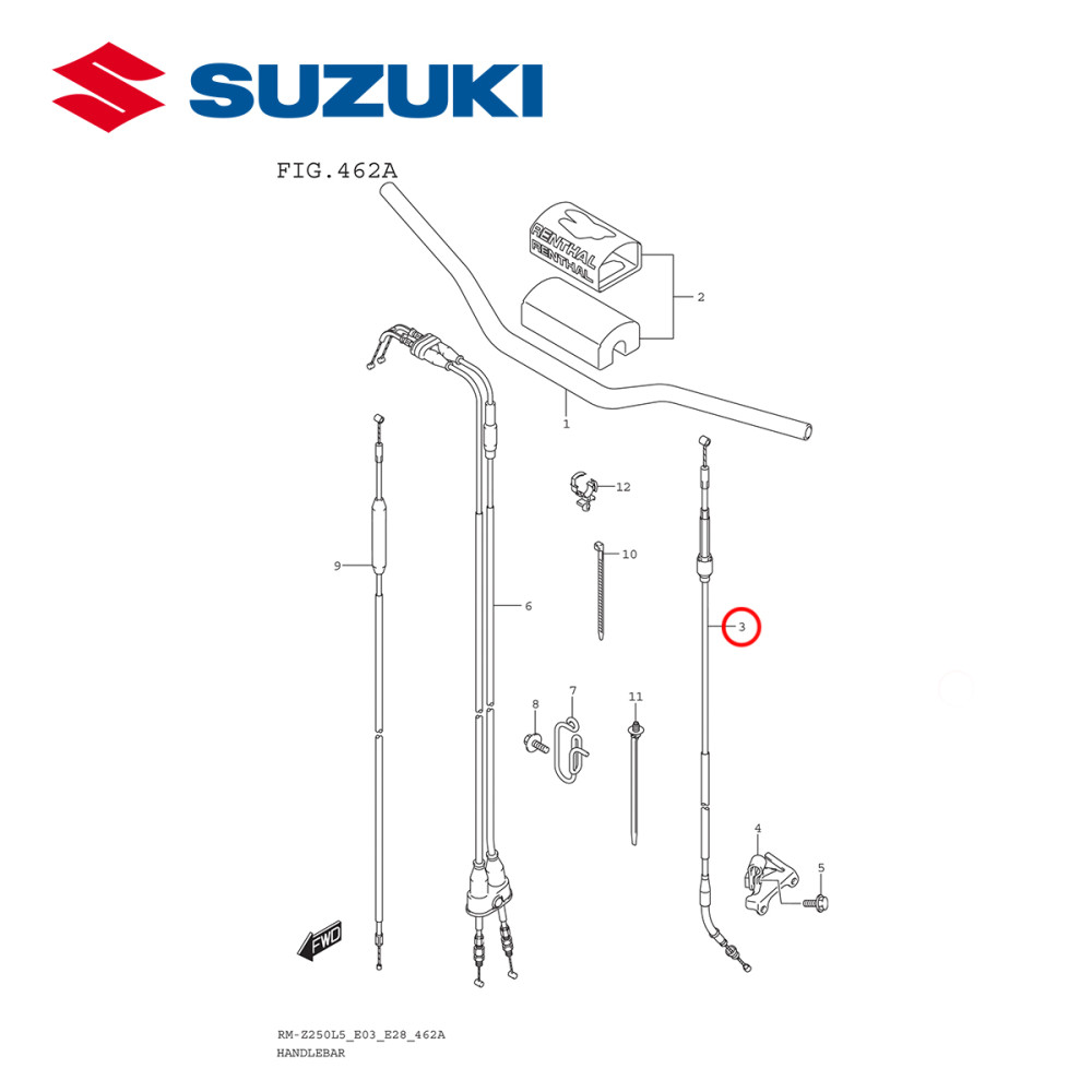 Cabo de Embreagem Original Suzuki RMZ250 13/15