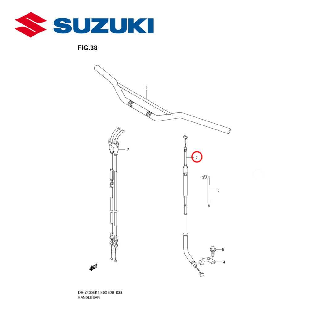 Cabo de Embreagem Original Suzuki para DRZ400