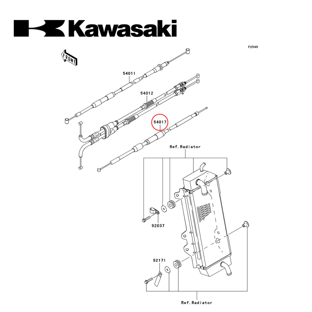 Cabo de Descompressor Original Kawasaki para KXF250 05/10 (Starter / Partida Fio)