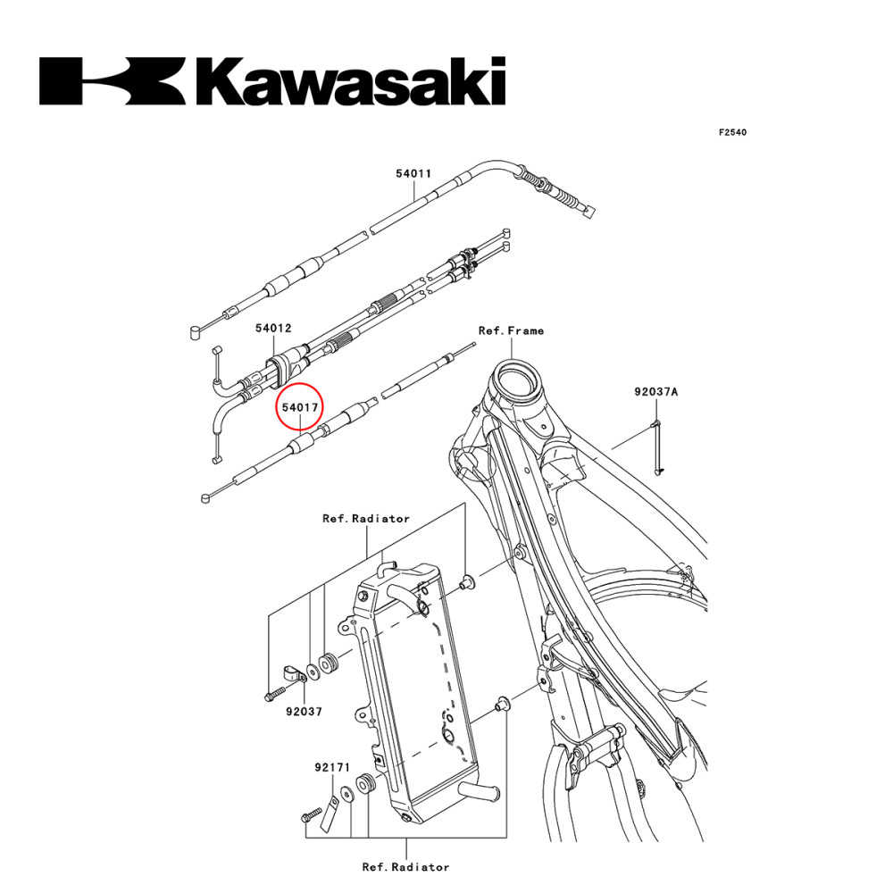 Cabo de Descompressor Original Kawasaki para KXF450 06/08 (Starter / Partida Frio)