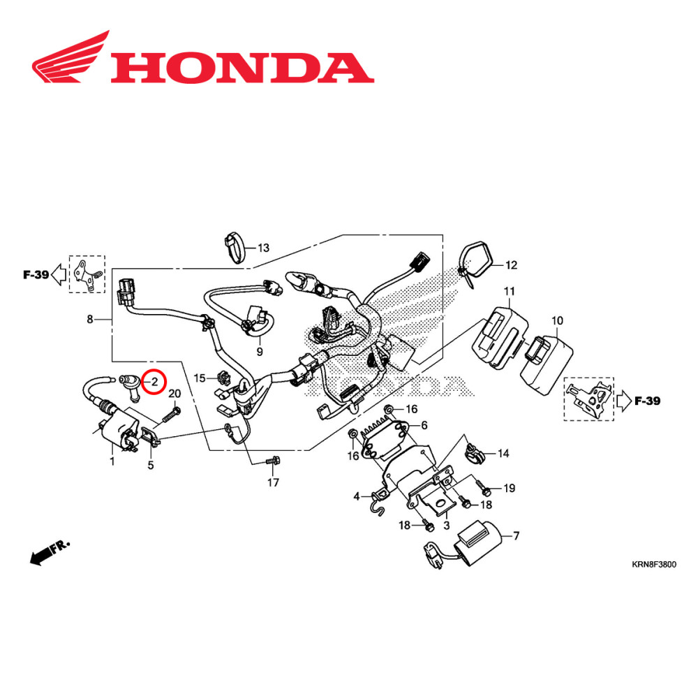 Cachimbo de Vela Original Honda para CRF250 10/17