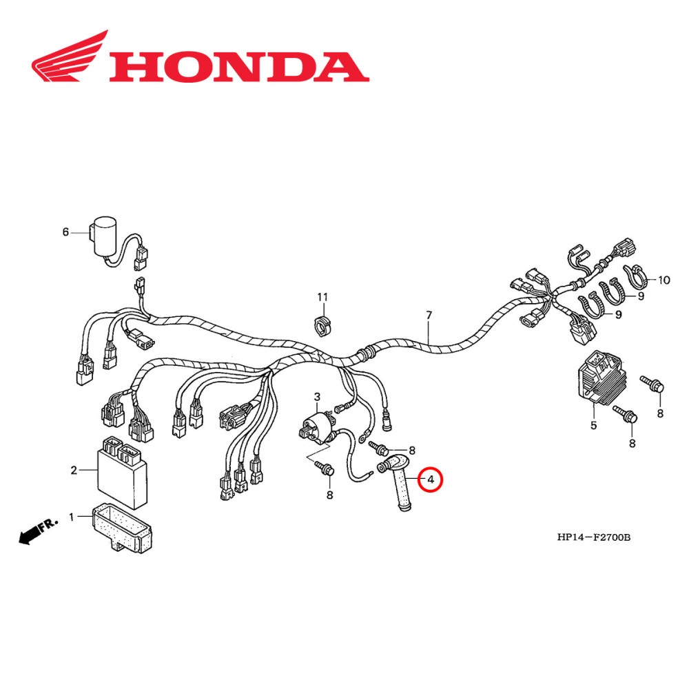 Cachimbo de Vela Original Honda para CRF450 02/08 CRFX450 05/17