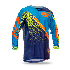 Camisa Fly Kinetic Trifecta-Azul/Amarelo Fluor-GG