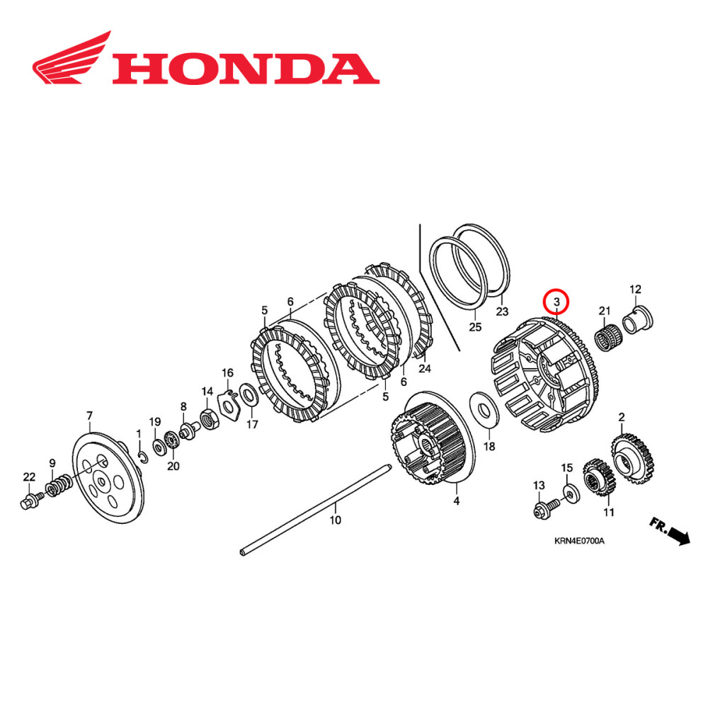 Campana de Embreagem Original Honda para CRF250 04/09