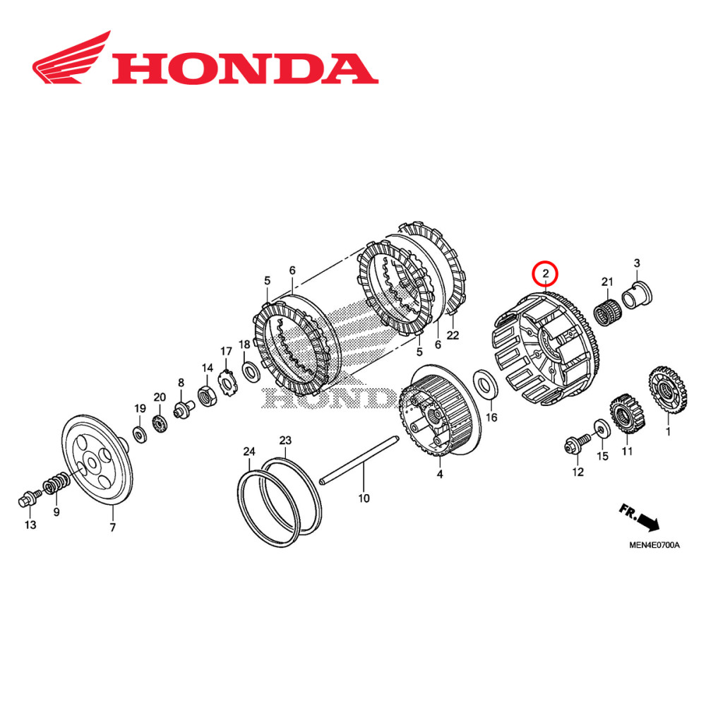 Campana de Embreagem Original Honda para CRF450 09/12