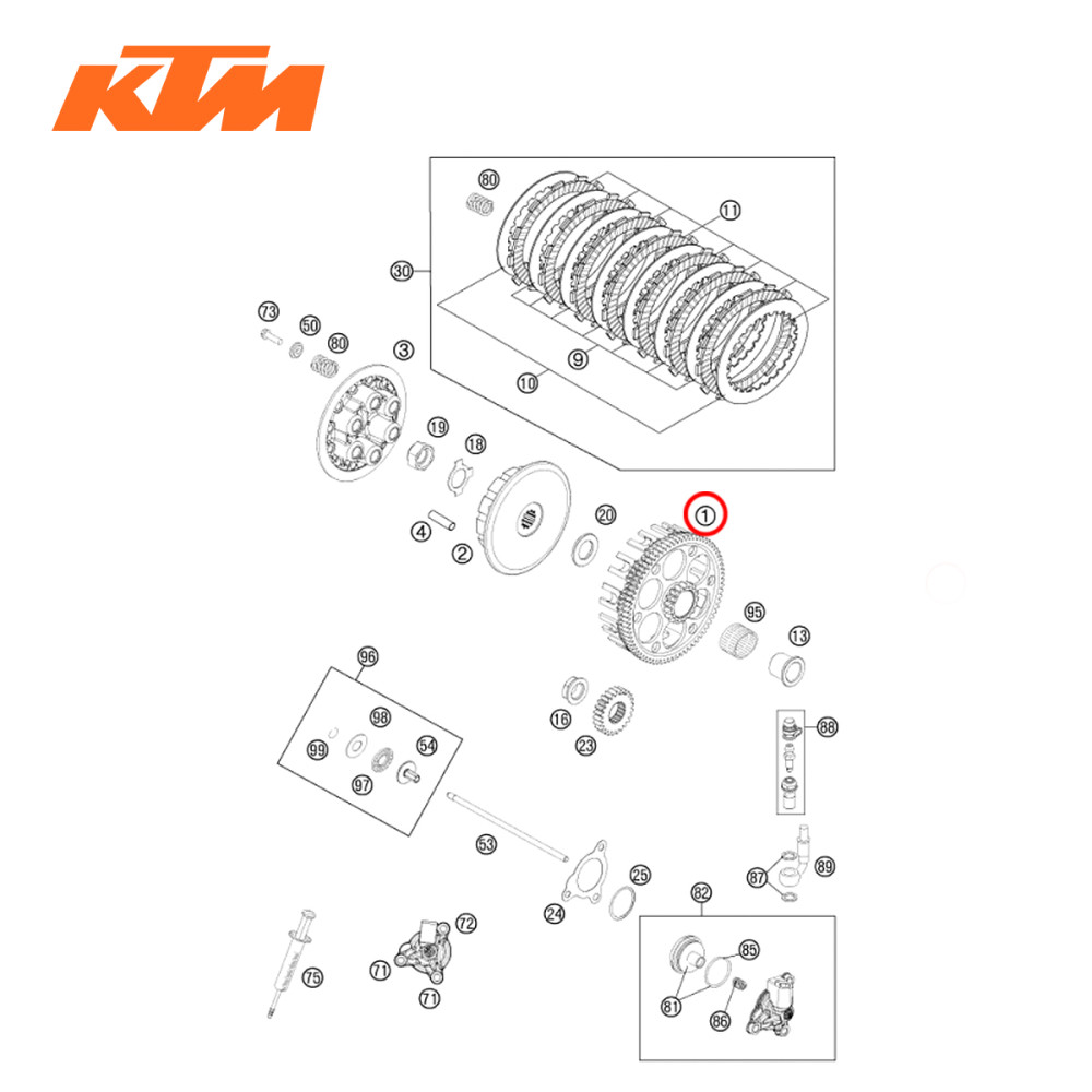 Campana de Embreagem Original KTM para SX-F250 13/14 SX-F350 11/14