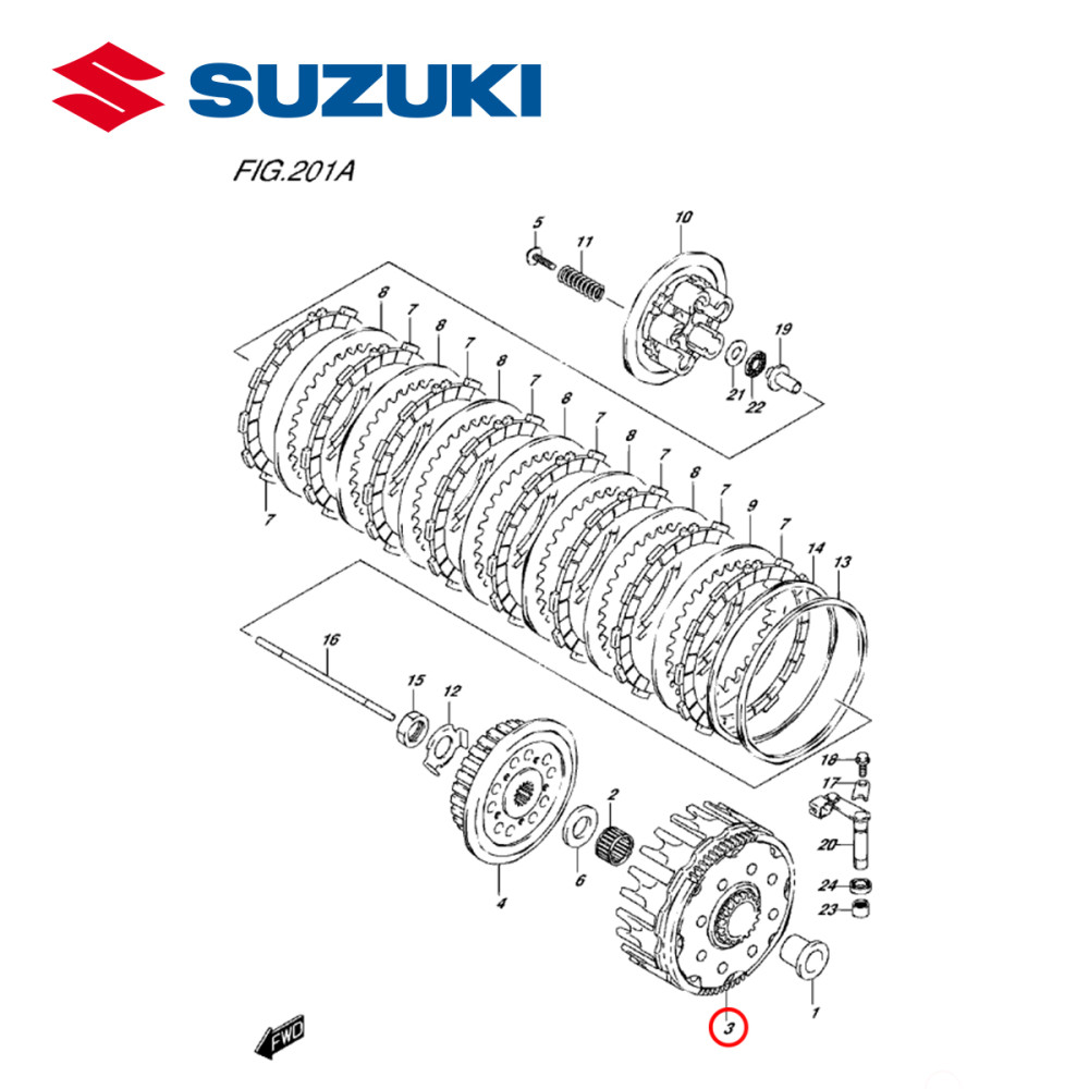 Campana de Embreagem Original Suzuki para RMZ250 10/17