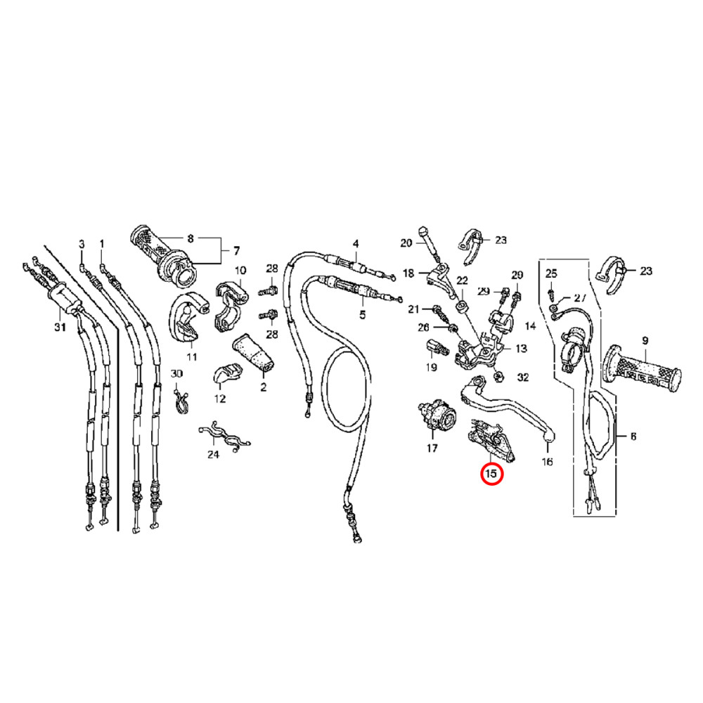 Capa do Manete de Embreagem Original Honda para CRF250 04/09 CRF450 04/08