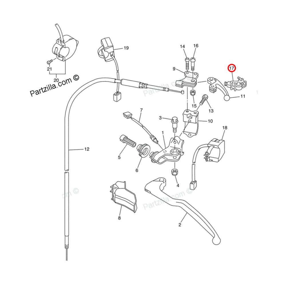 Capa do Manete do Descompressor Original Yamaha YZF/WRF250 03/13 YZF450 03/09 WRF450 03/11