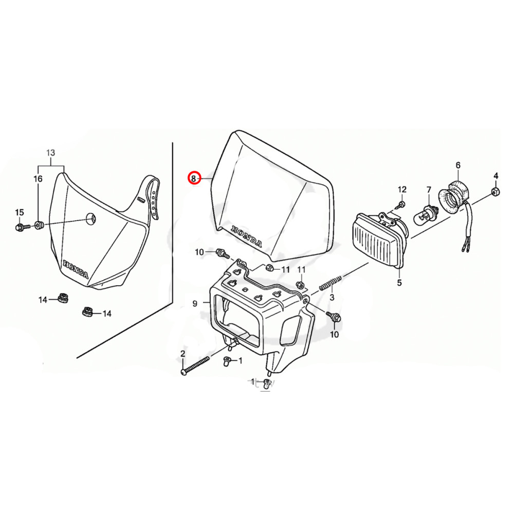 Carenagem de Farol Superior Original Honda para CRF230 -/14 (Parte Superior da Carenagem)