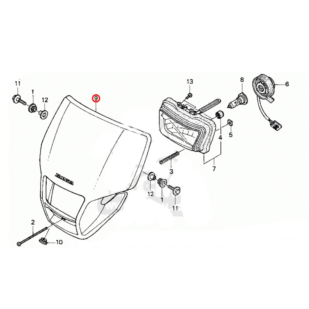 Carenagem de Farol Original Honda para CRF250X 04/07