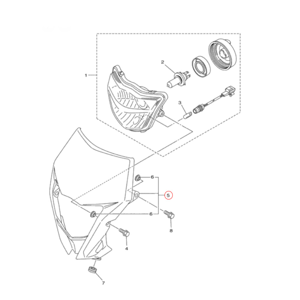 Carenagem de Farol Original Yamaha WRF 250 15/19 WRF 450 12/18