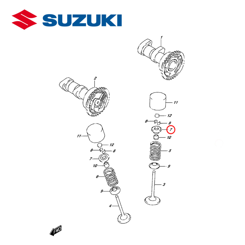 Chapeuzinho de Válvula Cima Original Suzuki para Admissão ou Escape DRZ400 00/07 Admissão RMZ450 05/16