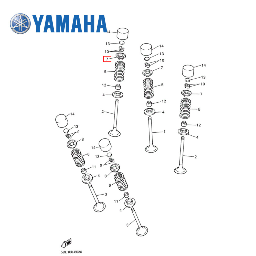 Chapeuzinho de Válvula de Admissão Original Yamaha para YZF426/450 01/09 WRF450 03/15