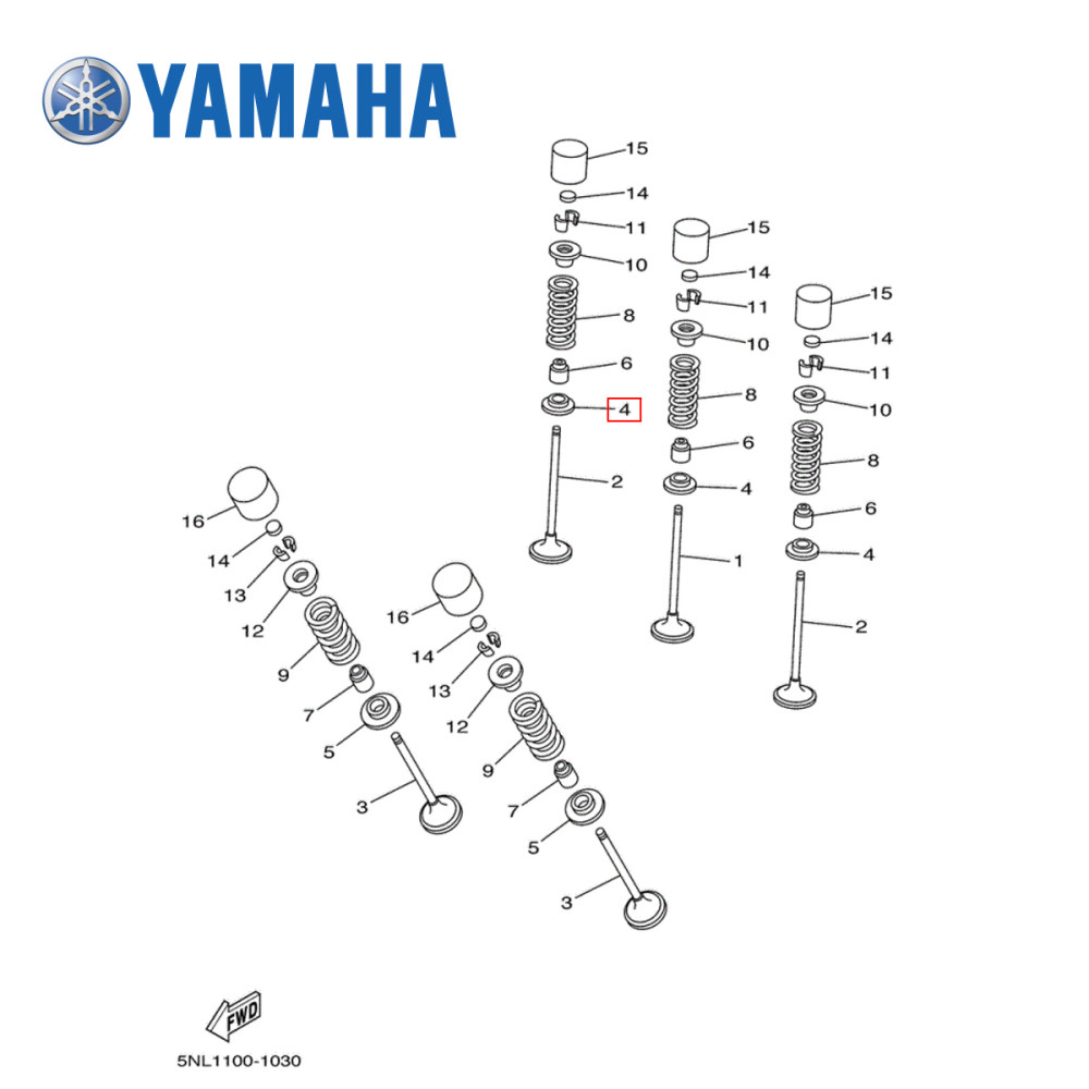 Chapeuzinho de Válvula de Admissão Baixo Original Yamaha para YZF/WRF250 01/13