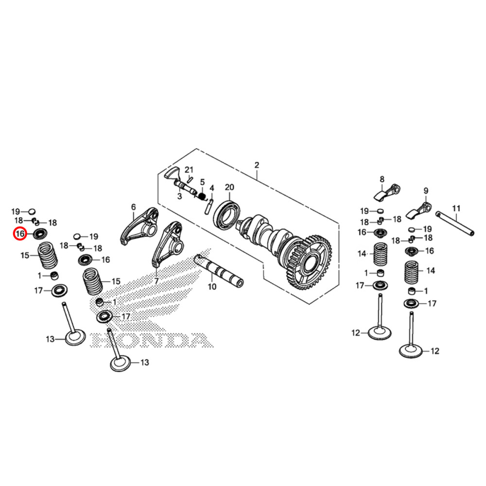 Chapeuzinho da Válvula de Admissão e Escape Cima Original Honda para CRF450 17/18