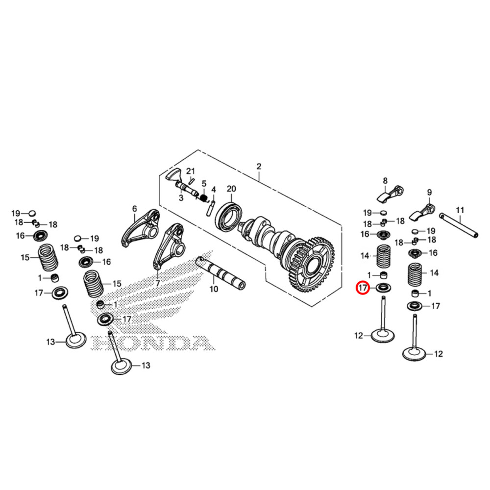 Chapeuzinho da Válvula de Admissão e Escape Baixo Original Honda para CRF450 17/18