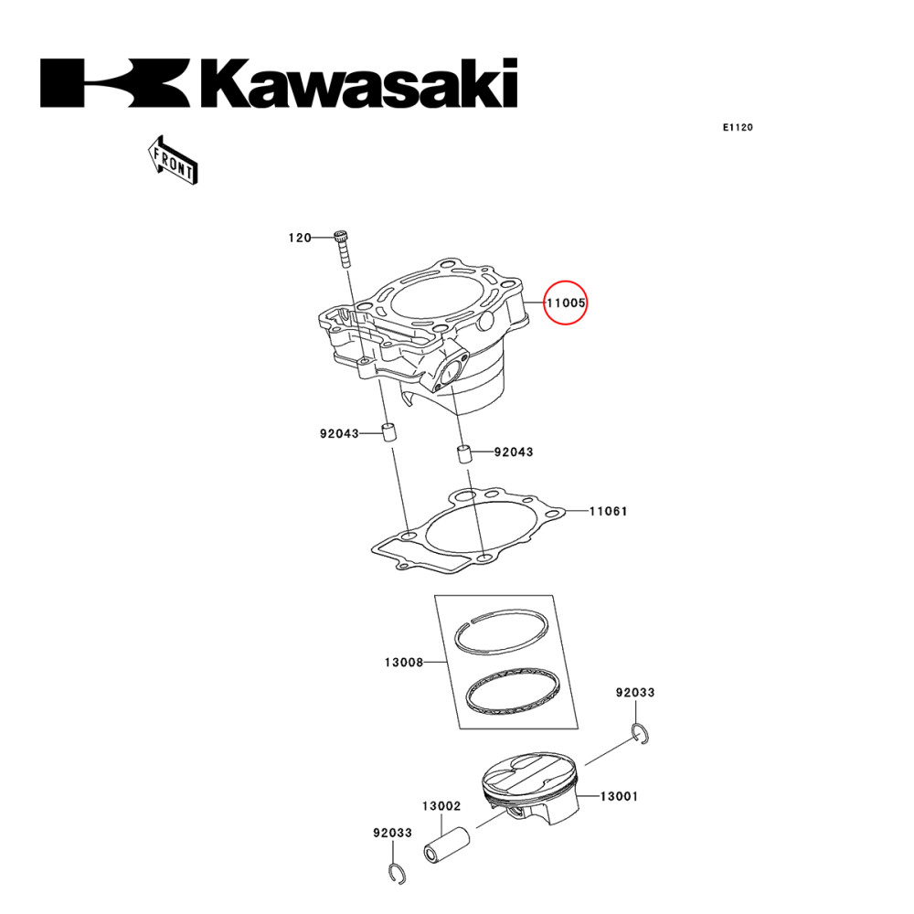 Cilindro Original Kawasaki para KXF250 11/14