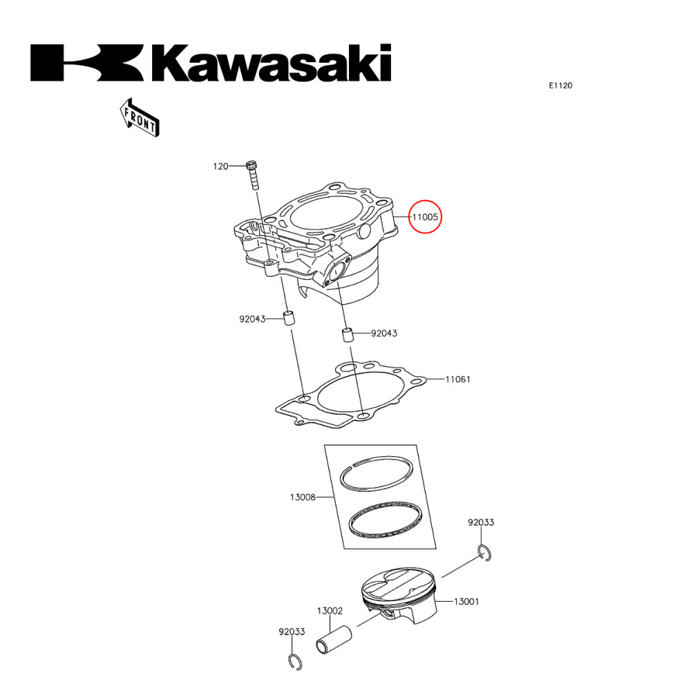 Cilindro Original Kawasaki para KXF250 15/16
