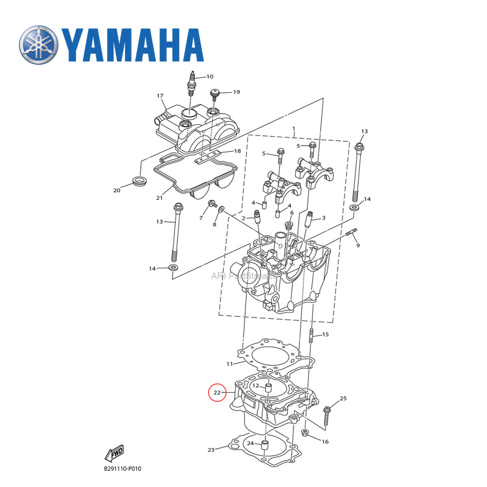 Cilindro Original Yamaha para YZF250 14/18 YZ250FX 15/19 WRF250 15/19