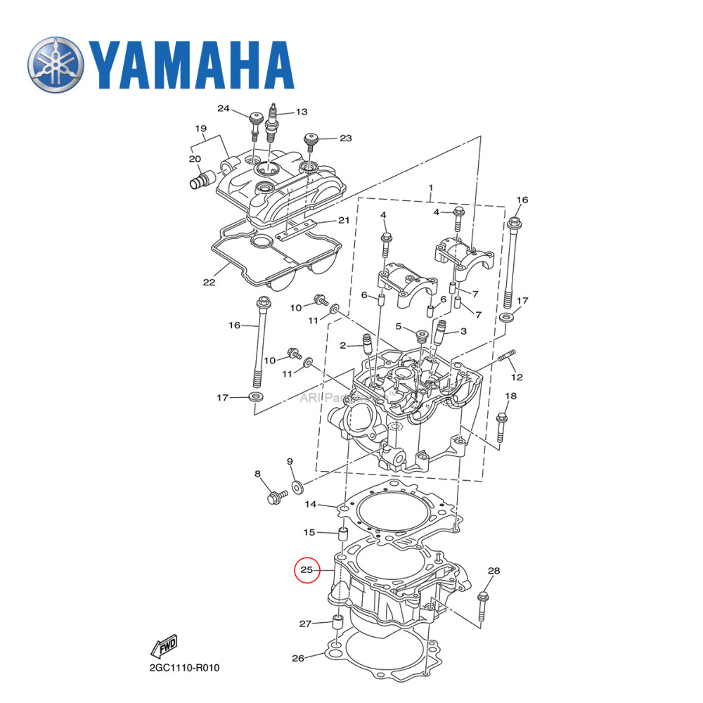 Cilindro Original Yamaha para YZF450 14/18 WRF450 16/18