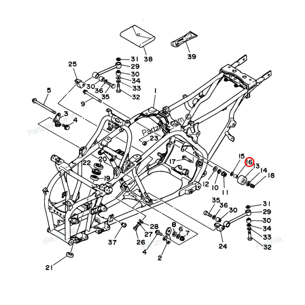 Colar do Quadro Original Yamaha YZ125/250 07/17 YZF250 01/17 YZ250FX 15/17 WRF250 15/17 YZF450 04/17 WRF450 04/06 E 16