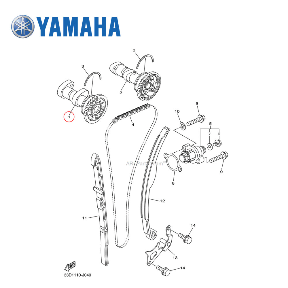 Comando de Válvula de Admissão Original Yamaha para YZF450 10/13