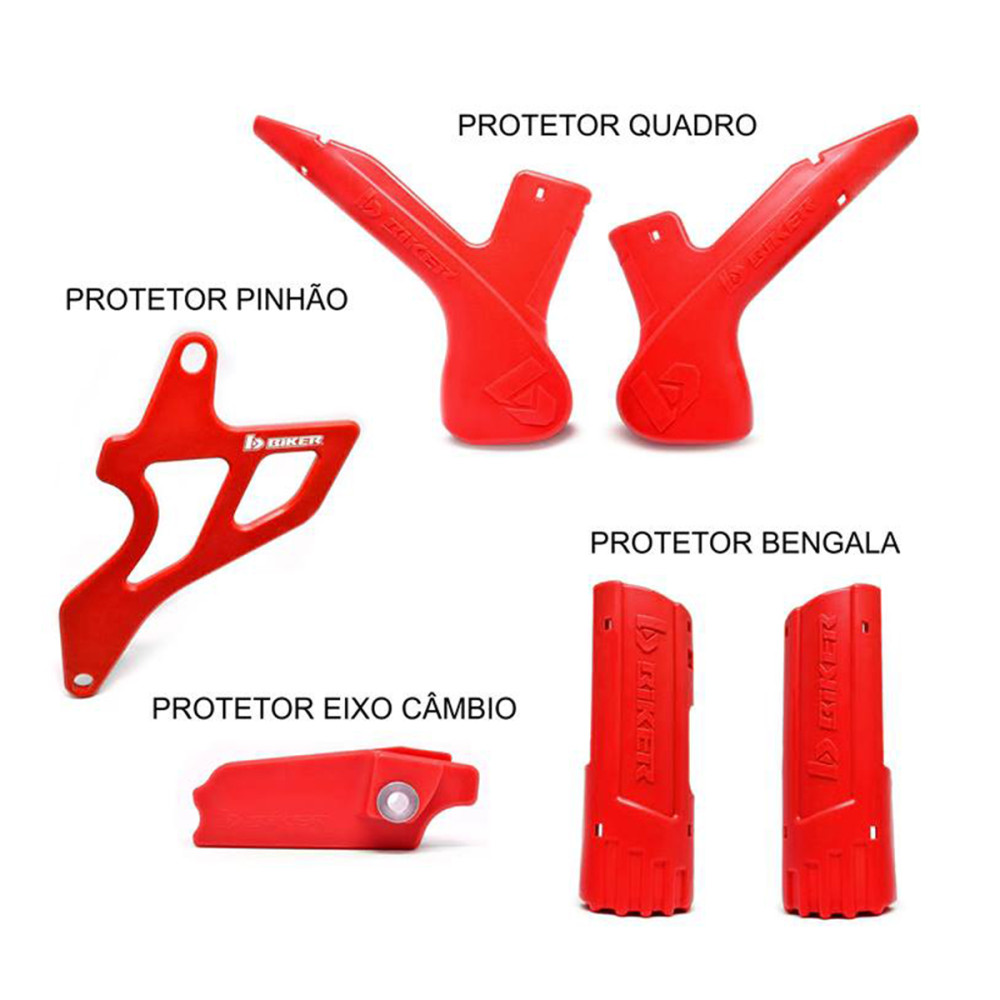 Combo de Protetores Biker para Honda CRF230 (Quadro/Eixo/Bengala/Pinhão)