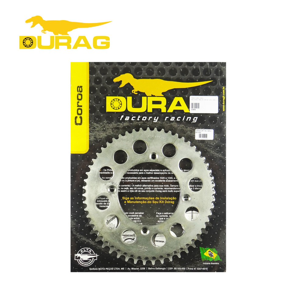 Coroa de Ferro Durag Z50 para Kawasaki KX100 Prata