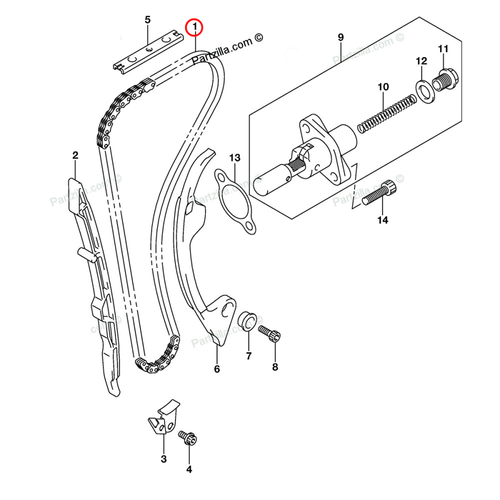 Corrente de Comando Original Suzuki RMZ450 05/17