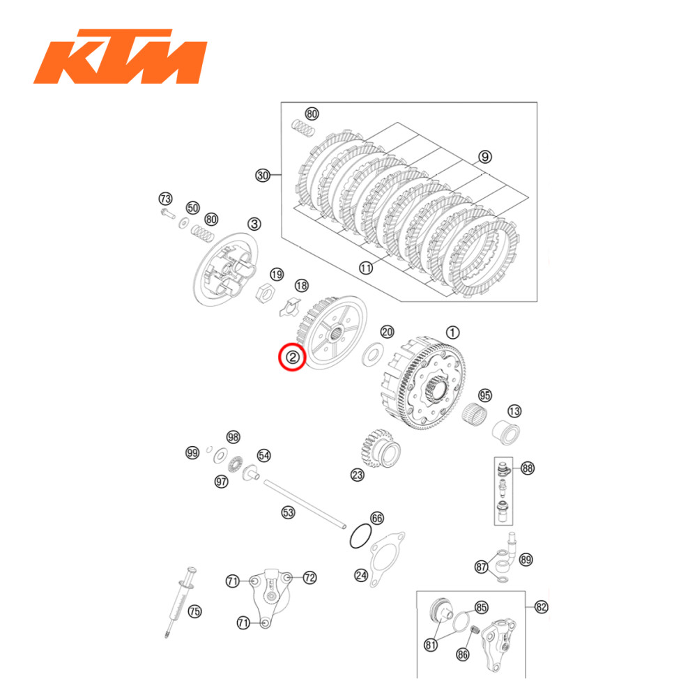 Cubo de Embreagem Original KTM para SX-F/XC-F/XCF-W250 05/12