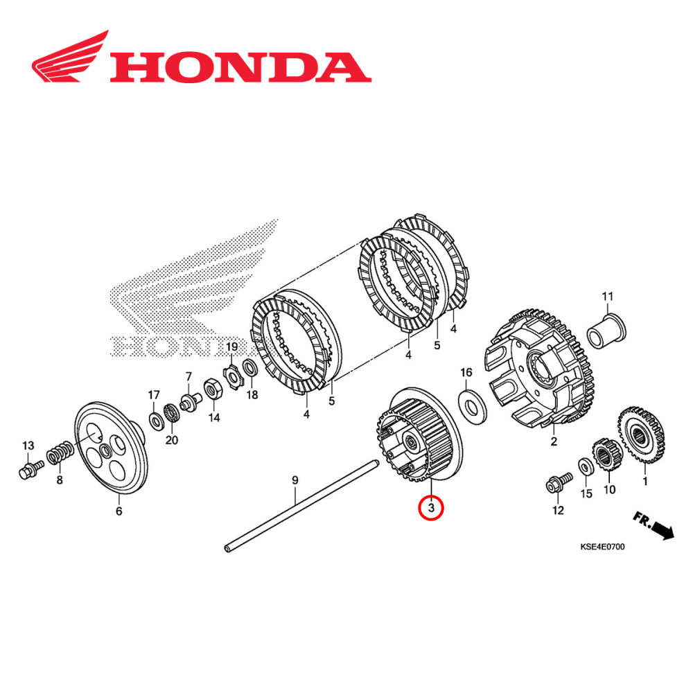 Cubo de Embreagem Original Honda para CRF150 07/17