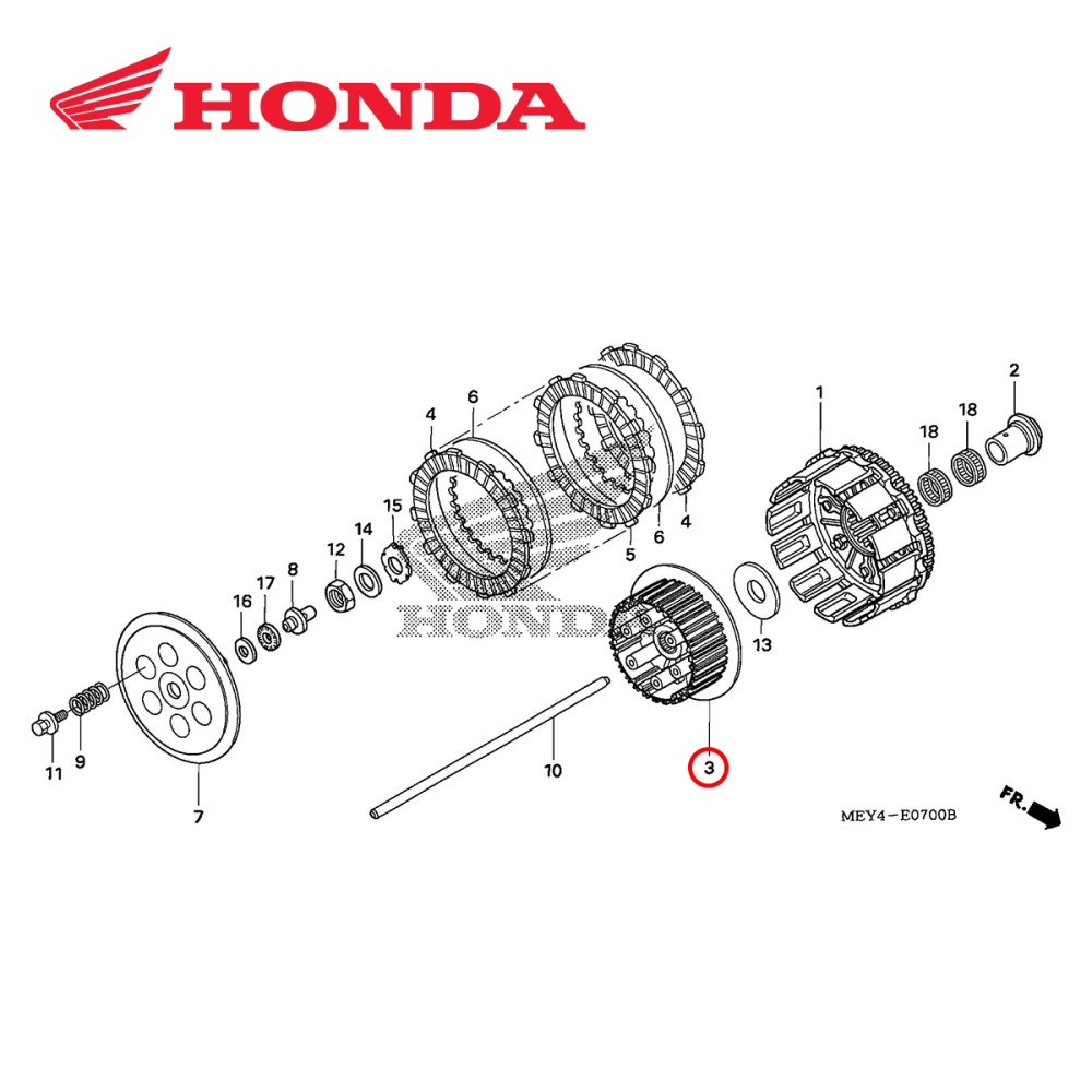 Cubo de Embreagem Original Honda para CRF450X 05/18