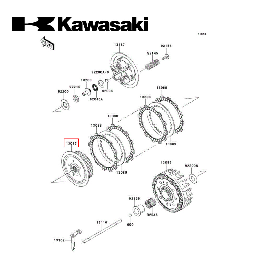 Cubo de Embreagem Original Kawasaki para KXF250 04/17 Suzuki RMZ250 04/06