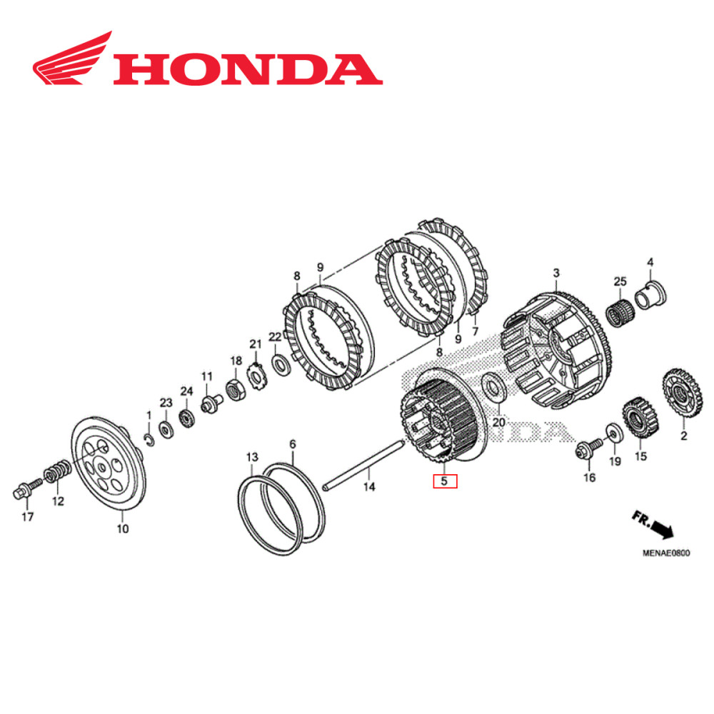 Cubo de embreagem Original Honda para CRF450 13/16