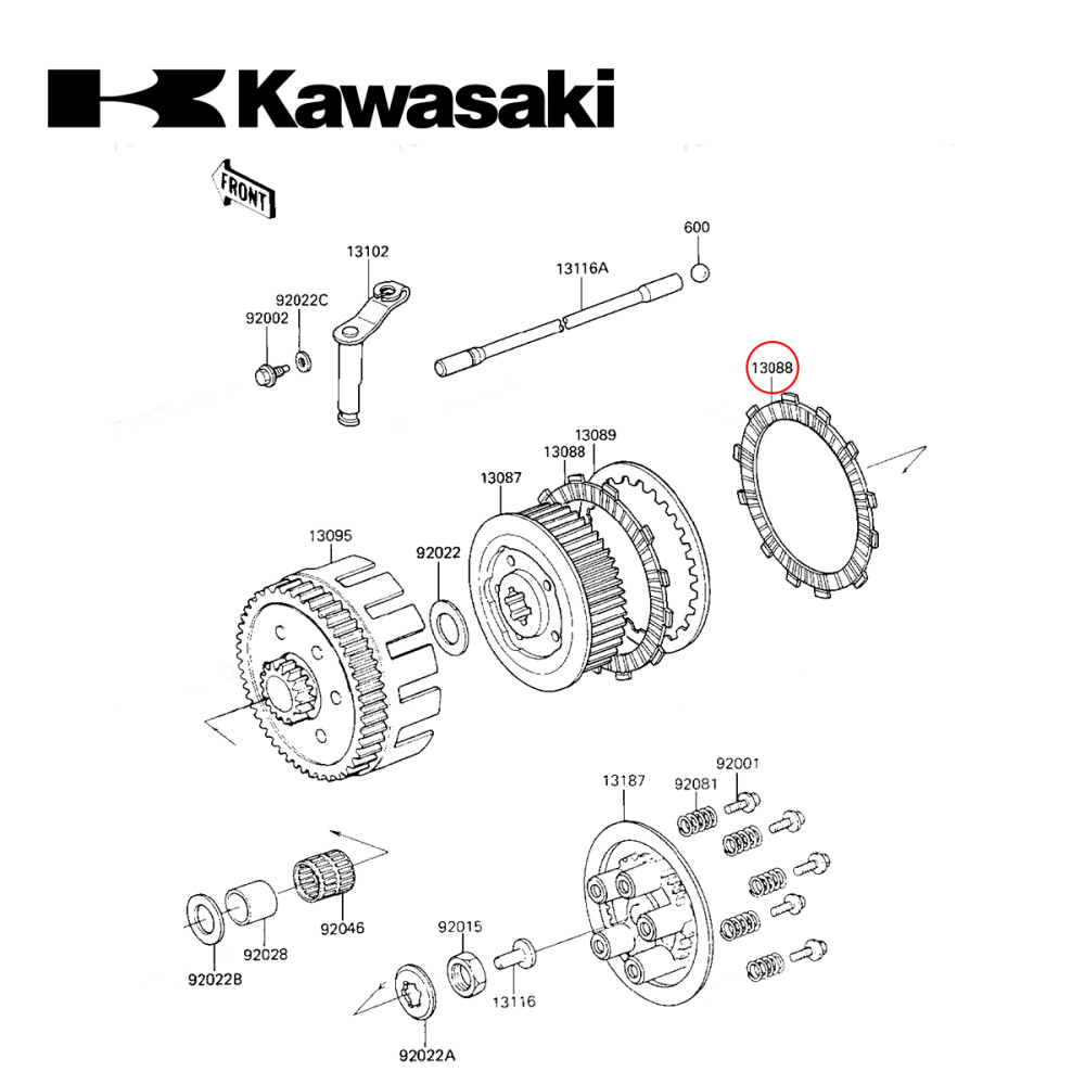 Disco de Embreagem Original Kawasaki para KX250 83/86