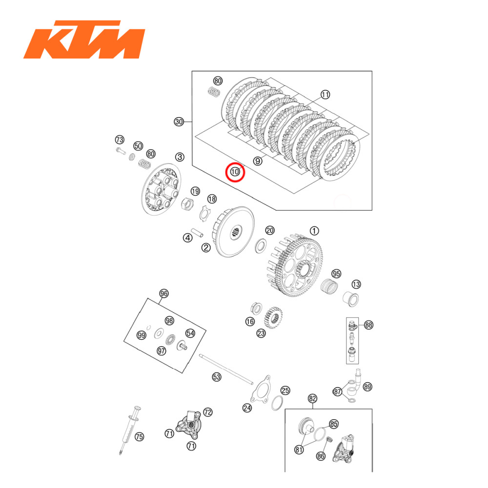Disco Separador Original KTM para SX-F250 13/15 EXC-F250 12/16 SX-F350 11/15 SX-F450 12/15