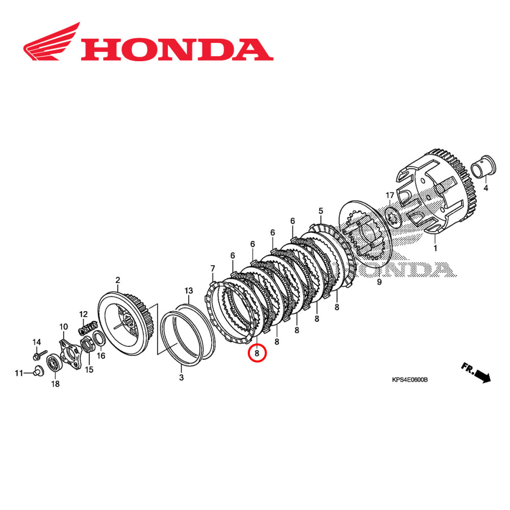 Disco Separador de Embreagem Original Honda para CRF230 03/15