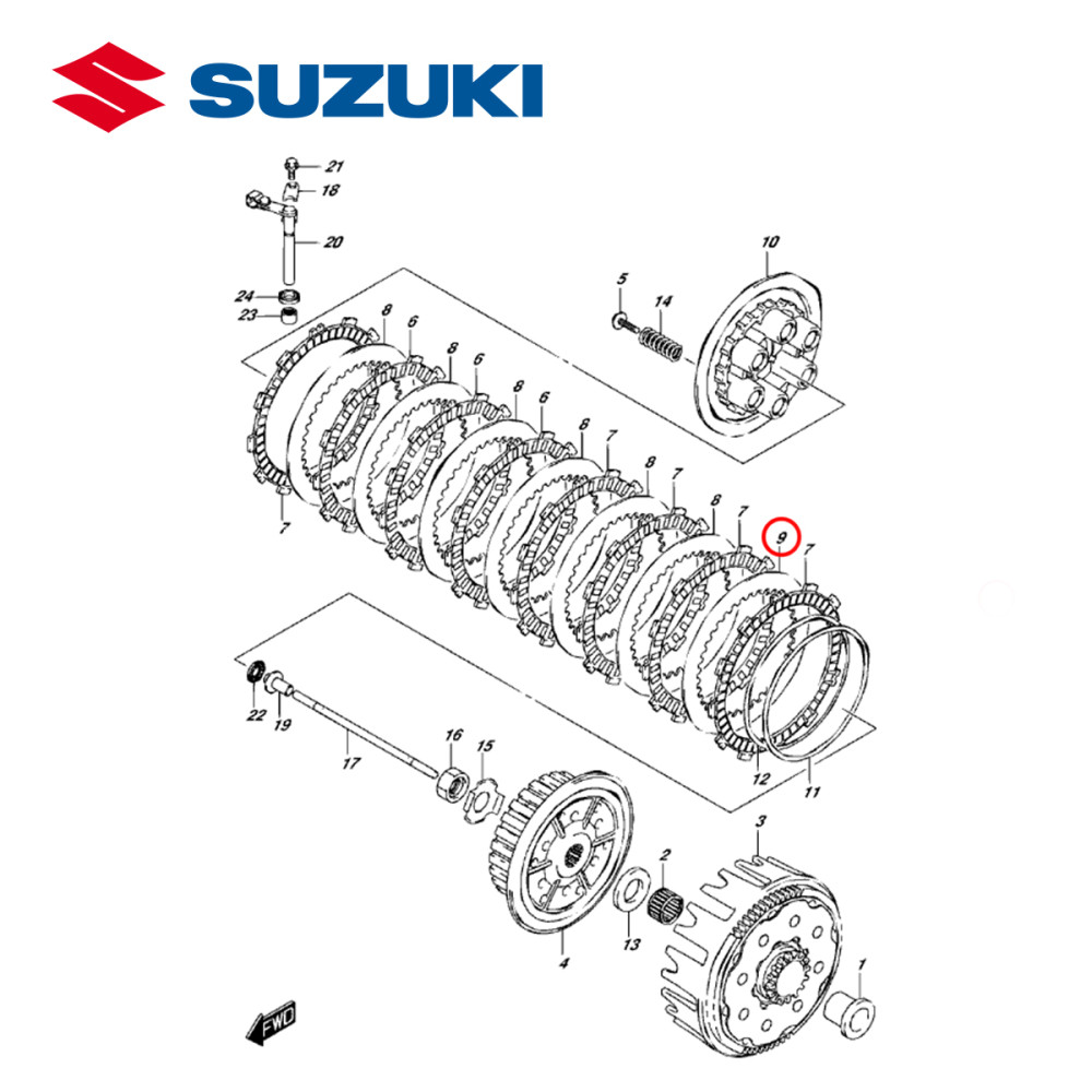 Disco Separador de Embreagem Original Suzuki para RMZ 450 05/16 (Disco da Ponta)