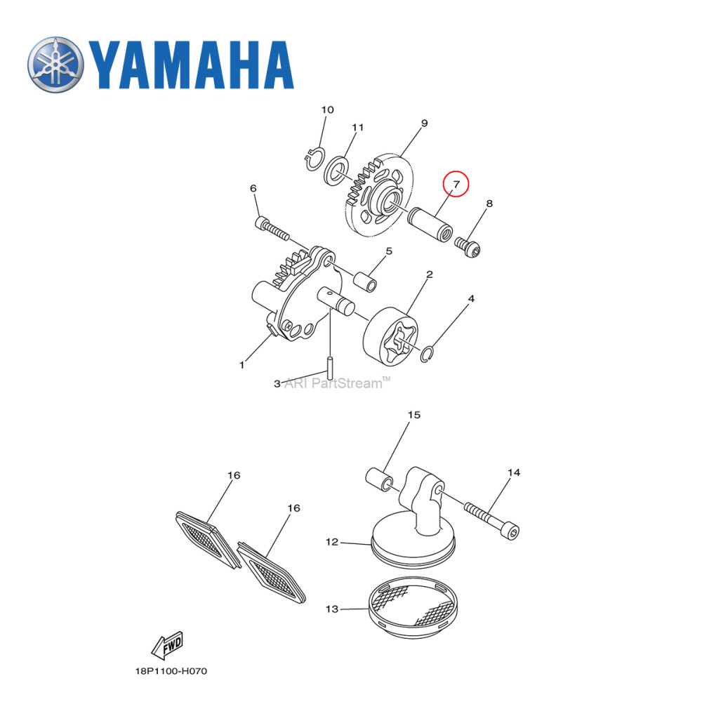 Eixo da Bomba de Óleo Original Yamaha para YZF450 06/13 WRF450 07/15