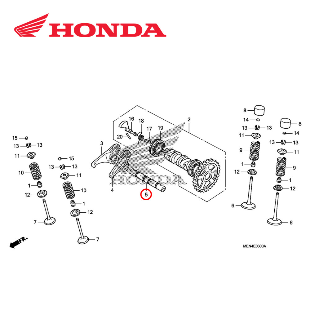 Eixo do Balancim Original Honda para CRF450 09/16
