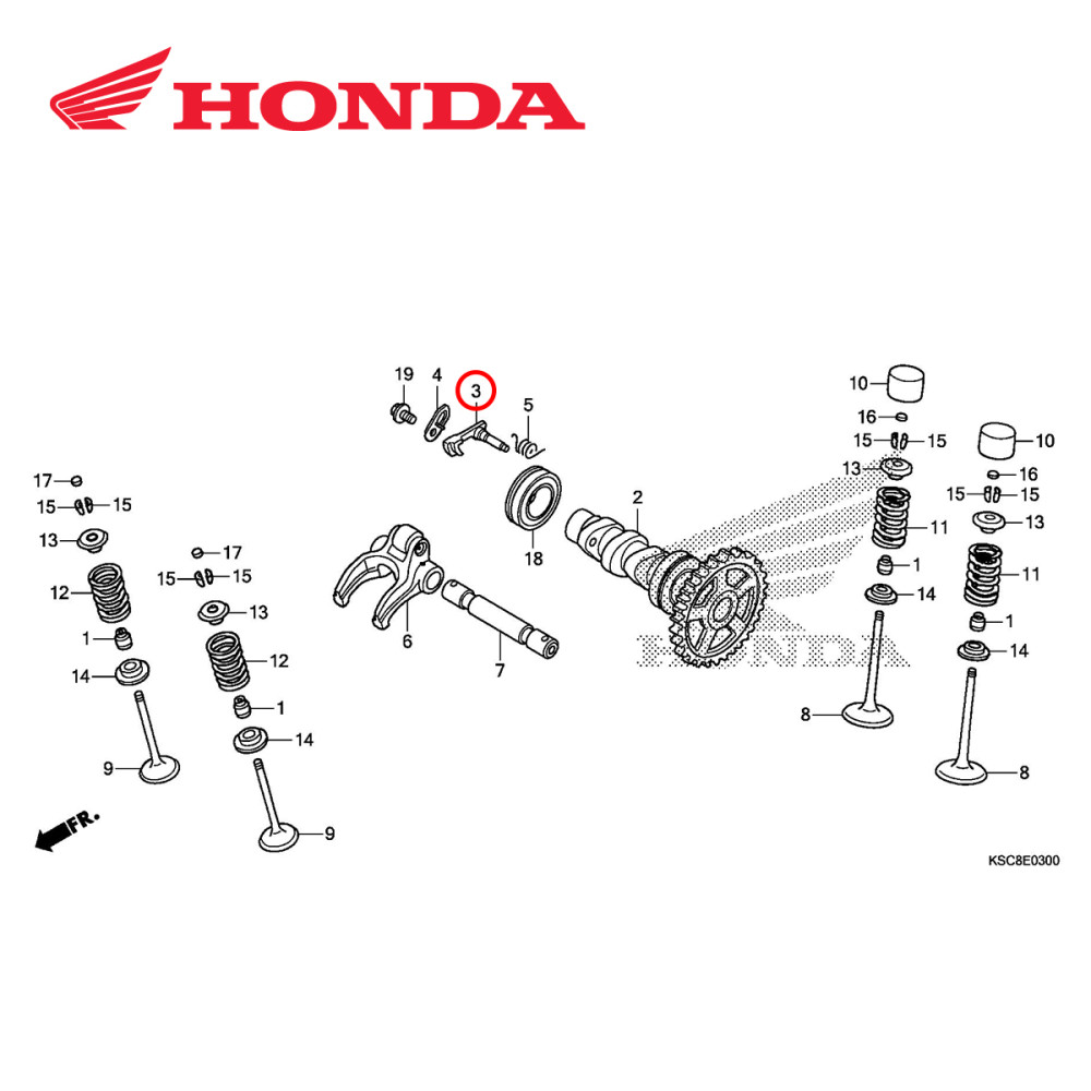 Eixo Descompressor Original Honda para CRF250 04/09 CRFX250 04/17