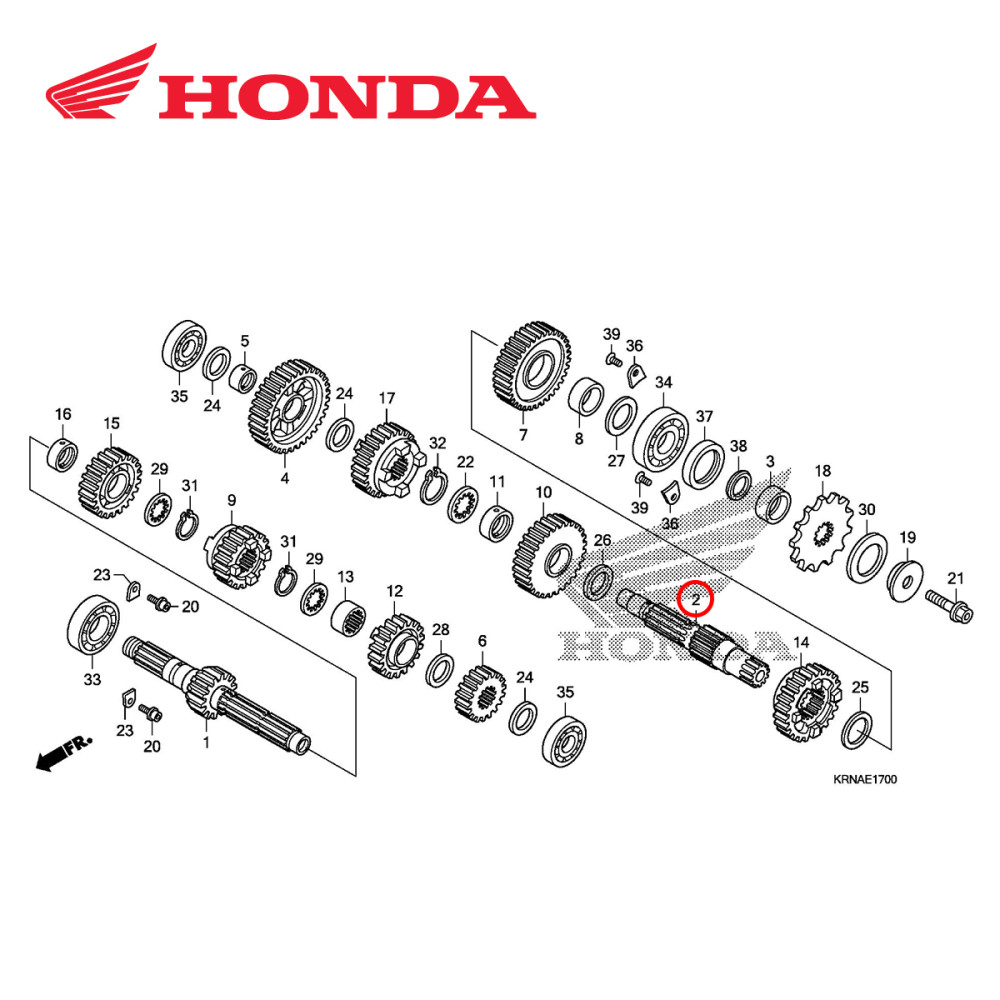 Eixo do Pinhão Secundário Original Honda para CRF250 10/13