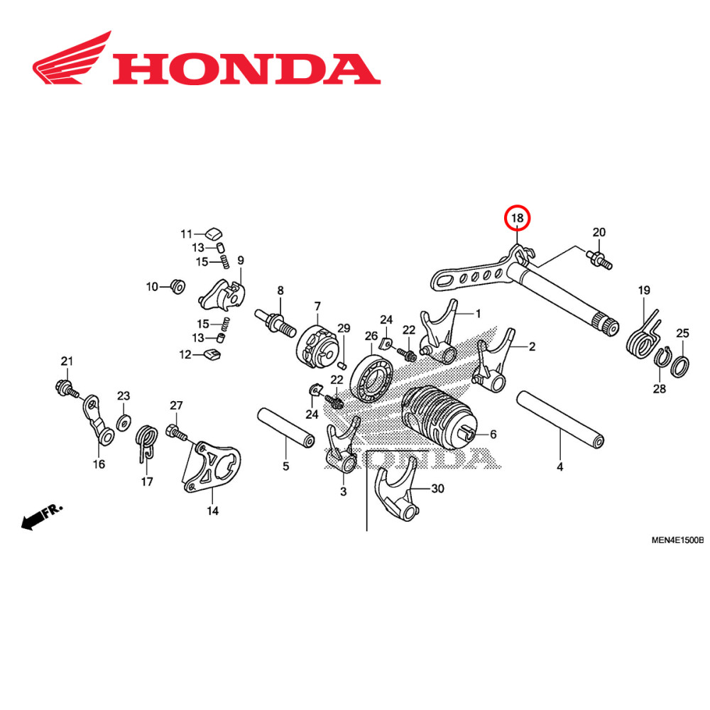 Eixo Seletor Original Honda para CRF450 09/12