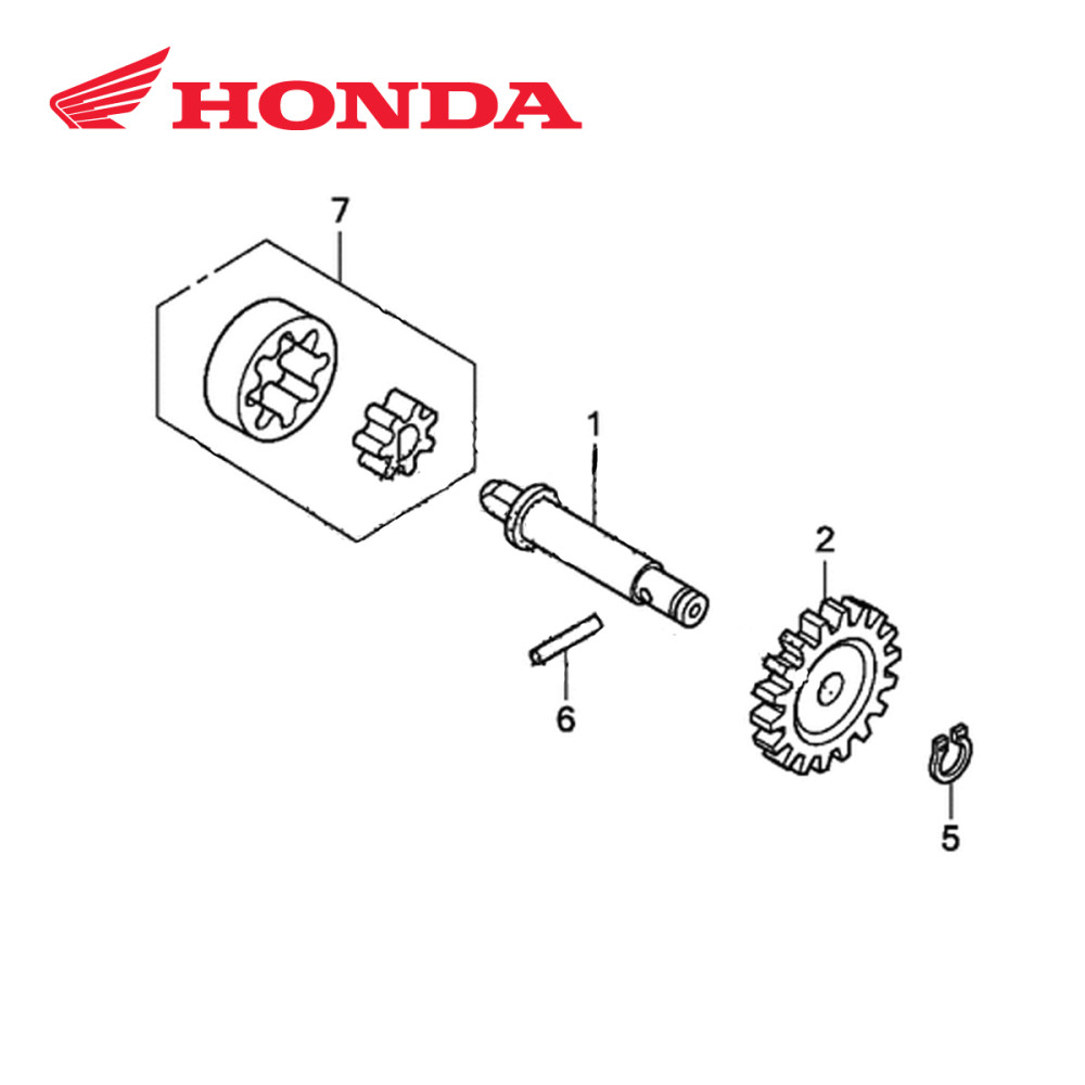 Eixo da Bomba de Óleo Original Honda para CRF 250R 10/15
