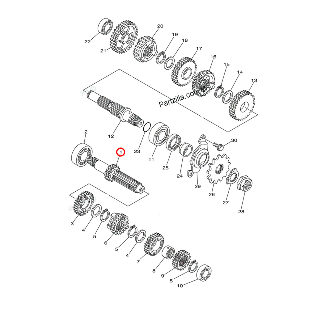 Eixo Primário Original Yamaha para YZF250 08/13 (14T)